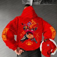 Chopper Hoodie One Piece Parent-Child Matching back view oversized silhouette casual streetwear anime family outfit