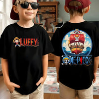 Zoro kids t-shirt One Piece Harajuku pure cotton short sleeve summer top featuring Roronoa Zoro and Luffy anime print for boys