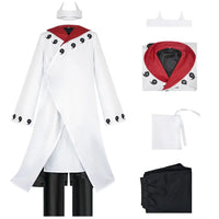 Uchiha Madara White Cosplay Costume Set complete jacket pants white anime Naruto costume