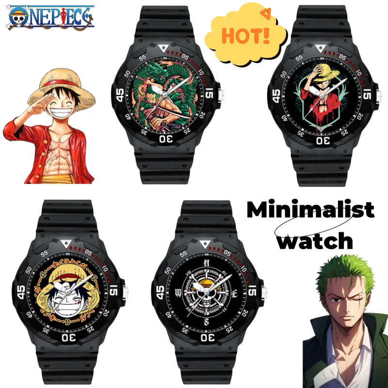 One Piece Anime Minimalist Quartz Watch Luffy Zoro Chopper cartoon personality festival gift