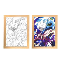 A creative One Piece Photo Frame Night Light displaying anime characters Luffy and Zoro, serving as a bedside decoration painting.