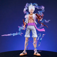 A highly detailed 19cm Nika Luffy Action Figure made of premium PVC, showcasing the Joy Boy Sun God Gear 5 transformation.