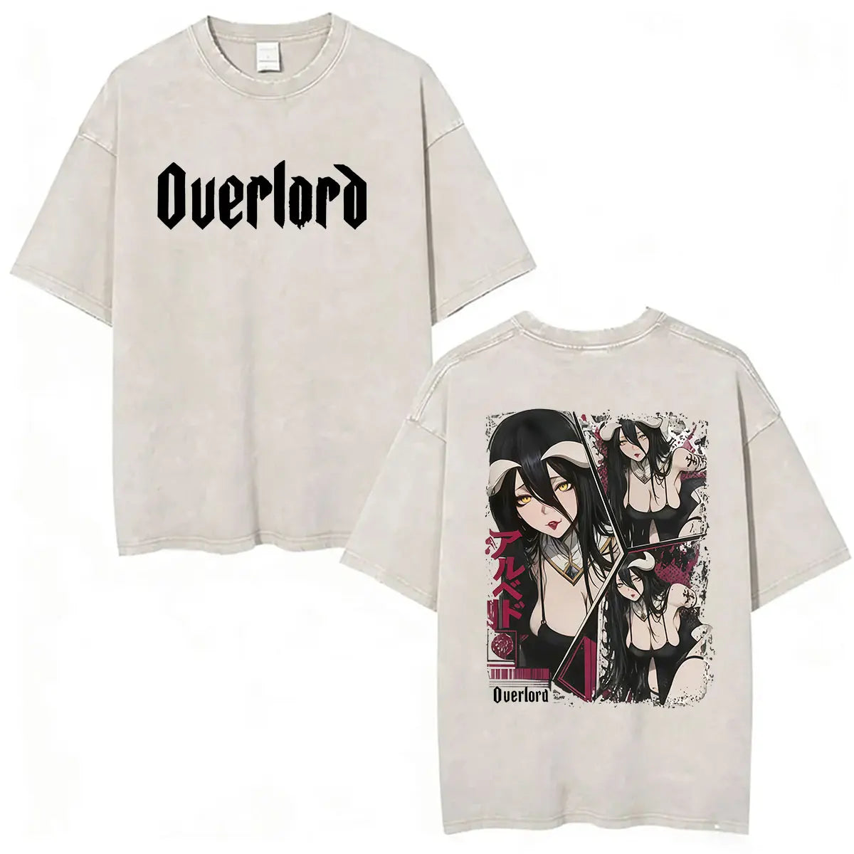 Albedo Overlord Vintage Washed T-Shirt Anime Graphic Tee