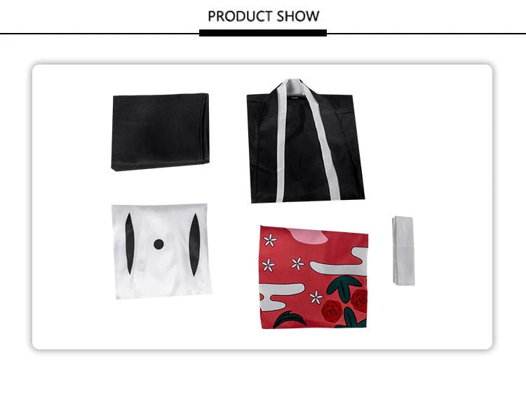 Shunsui Kyoraku BLEACH TYBW Cosplay Costume showcased in a vibrant five-piece outfit with printed robe.