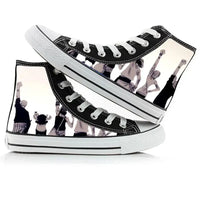 One Piece Anime Canvas Shoes Luffy Zoro hand-painted high top sneakers boys girls casual