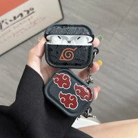 Naruto Akatsuki AirPods Case Shuriken Pendant hard plastic protective cover with Akatsuki cloud logo reflective anti-scratch fits AirPods 1 2 3 4 Pro Pro2