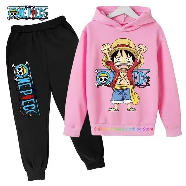 A 2025 New Anime One Piece Hoodies for Kids, a fashion Luffy pullover and oversized hip hop coat for boys.