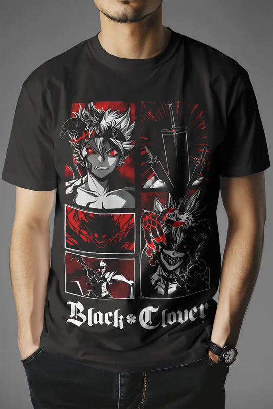A high-quality Black Clover Asta Demon T-Shirt featuring a dynamic graphic of Asta in his devil form, designed for anime streetwear.