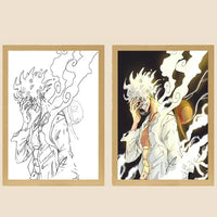 A creative One Piece Photo Frame Night Light displaying anime characters Luffy and Zoro, serving as a bedside decoration painting.