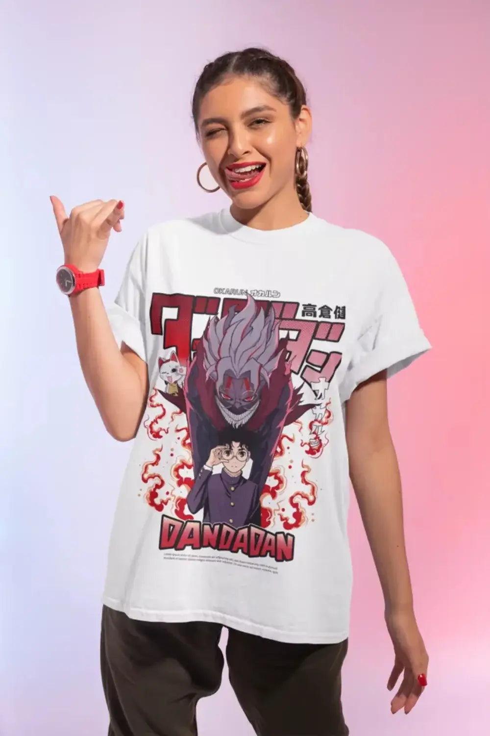 Unleash the occult with this Dandadan Okarun T-shirt! 👽 High-quality oversized cotton anime tee for men & women. Shop the trend now!