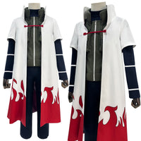 Namikaze Minato Cosplay Costume featuring full set with cloak and detailed design, perfect for fans and conventions.