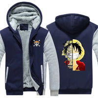 Luffy One Piece Zip-Up Fleece Hoodie | Winter Jacket