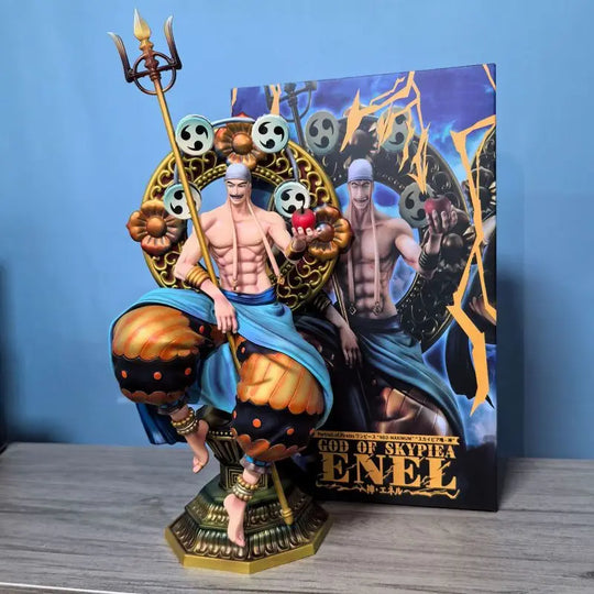 One Piece Enel Thunder God POP MAX GK Figure 39cm Bandai sitting statue PVC anime gift box