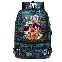 One Piece Anime Polyester School Travel Backpack featuring vibrant artwork and stylish design for teens.