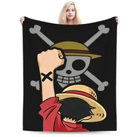 Stay warm with this One Piece Luffy Blanket! 🏴‍☠️ Premium knitted fleece throw for beds and sofas. Soft anime home decor. Shop the trend now!