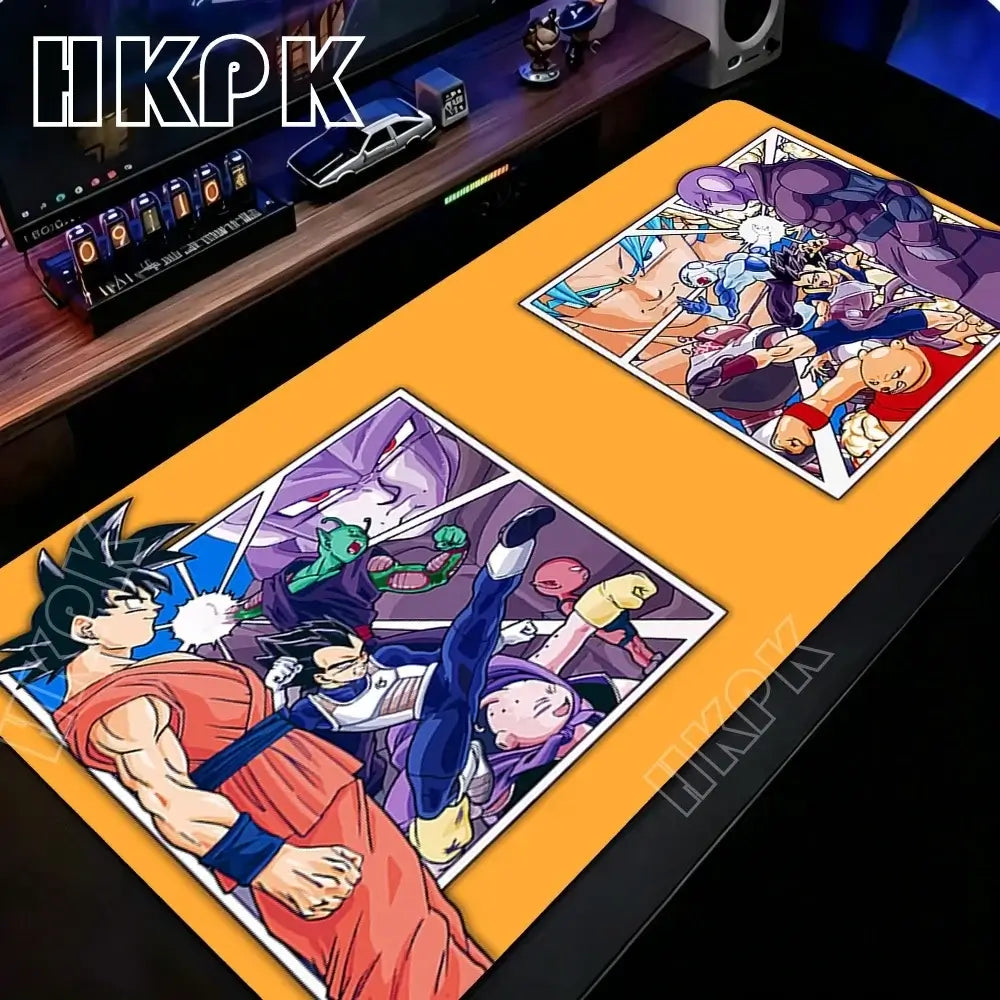 Dragon Ball Z Super Gaming Mouse Pad showcasing a vibrant design with Shenron and Dragon Balls on a gaming desk.