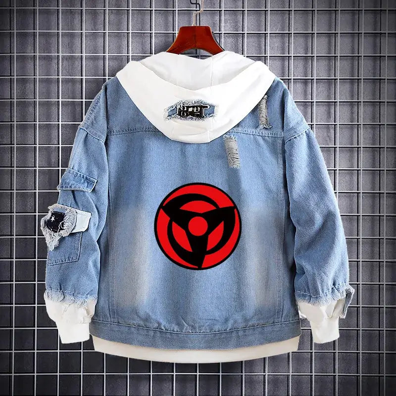 Naruto Akatsuki Itachi Harajuku Pullover Hoodie back view flannel Harajuku anime sweatshirt