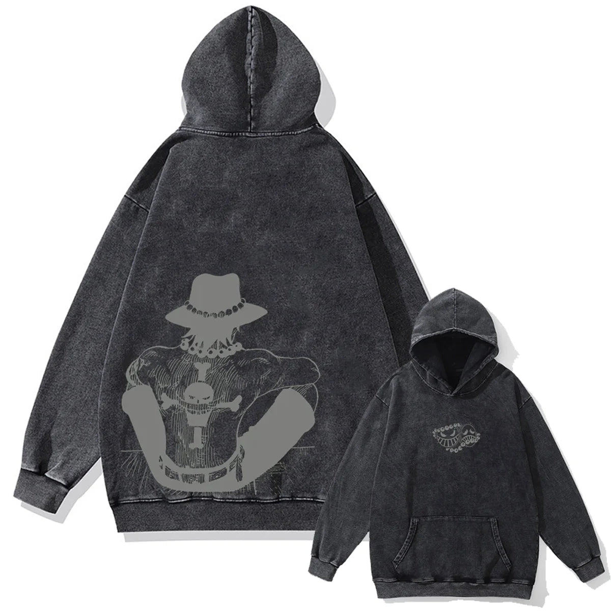 One Piece Vintage Washed Oversized Hoodie | Cotton Streetwear