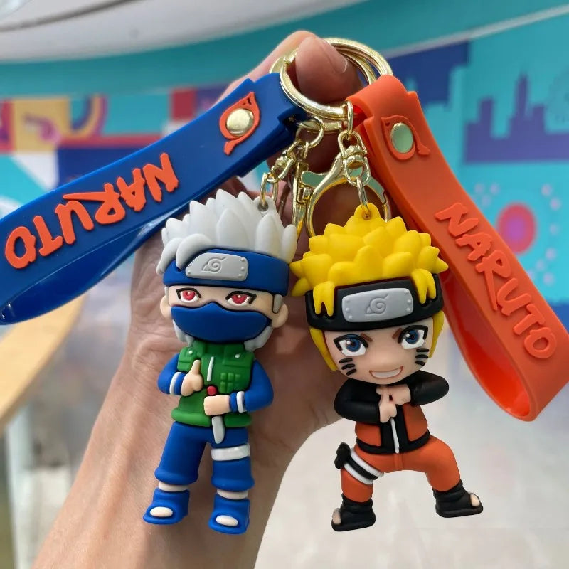 Naruto Kakashi Anime Character Keychain attached to bag lifestyle shot anime pendant gift