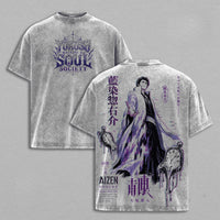 Sosuke Aizen Bleach Vintage Washed T-Shirt Oversized Tee