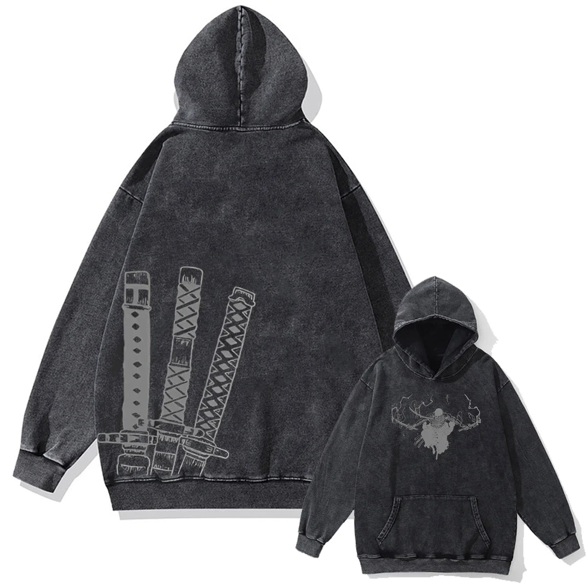 One Piece Vintage Washed Oversized Hoodie | Cotton Streetwear