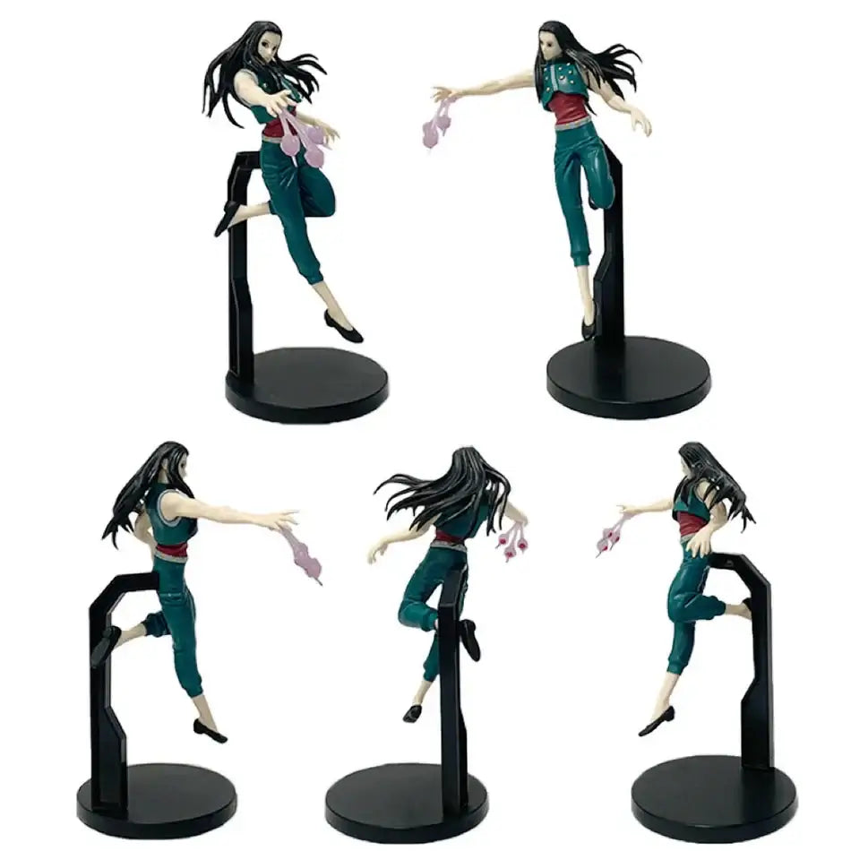High-quality Hunter x Hunter Anime Figures featuring Gon Freecss, Killua Zoldyck, and Kurapika in dynamic action poses for adult room decor.
