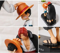 A highly detailed 18cm Shanks Luffy Action Figure made of premium PVC, capturing the emotional Straw Hat promise from the One Piece anime.