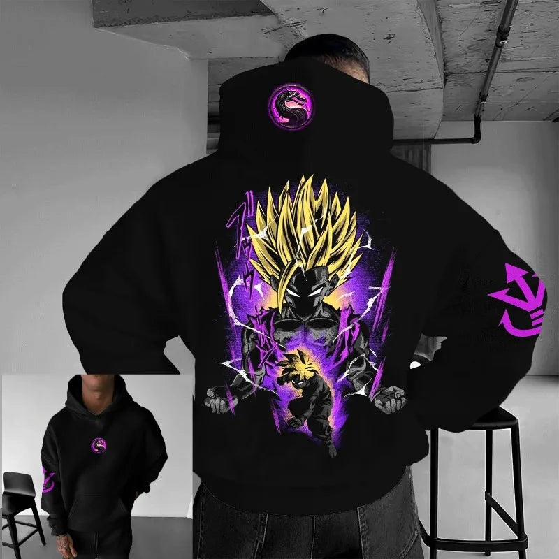 Dragon Ball Majin Buu Pink Oversized Hoodie worn lifestyle shot kawaii oversized anime streetwear