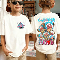 Zoro kids t-shirt One Piece Harajuku pure cotton short sleeve summer top featuring Roronoa Zoro and Luffy anime print for boys