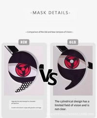A highly imitative, high-gloss Obito Cosplay Mask featuring the Akatsuki Sharingan design for anime Halloween costumes and conventions.