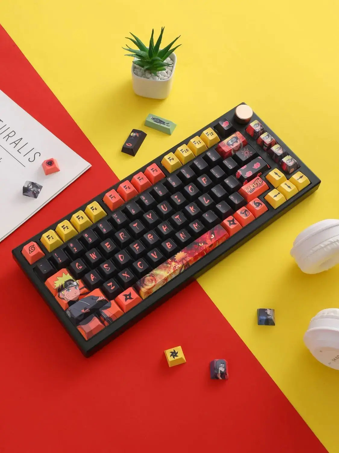 Naruto Uzumaki Translucent Mechanical Keyboard Keycap Bandai PBT PC gradient OEM holiday gift