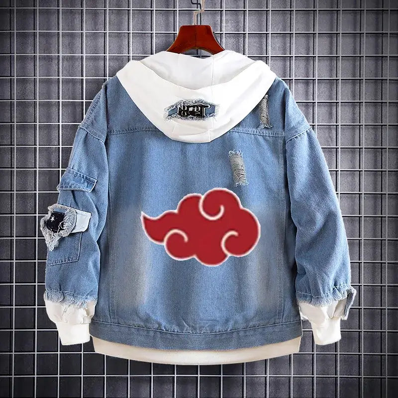 Naruto Akatsuki Itachi Harajuku Pullover Hoodie back view flannel Harajuku anime sweatshirt