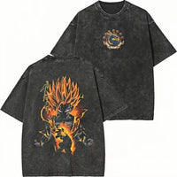 Dragon Ball Goku Majin Buu Washed Graphic T-Shirt Y2K unisex streetwear summer short sleeve