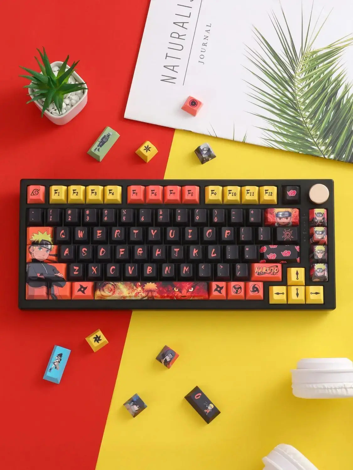 Naruto Uzumaki Translucent Mechanical Keyboard Keycap Bandai PBT PC gradient OEM holiday gift