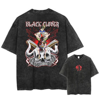 Asta Black Clover Manga Streetwear T-Shirt featuring a graphic design on a washed cotton oversized tee.