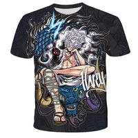 A fashion kid's One Piece Luffy T Shirt, a summer short sleeve top for boys.