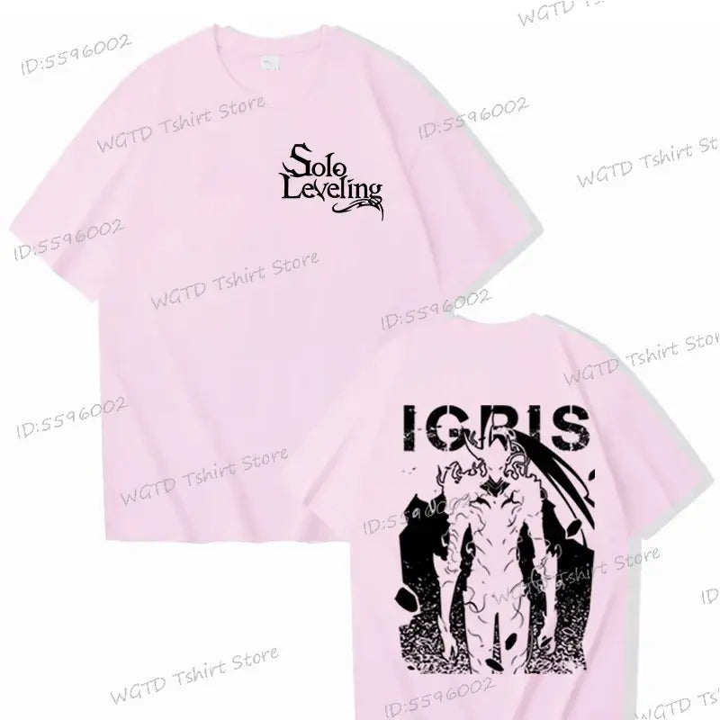 A high-quality 100% cotton Solo Leveling T-shirt for men with a cool Sung Jin-woo short sleeve tee design.