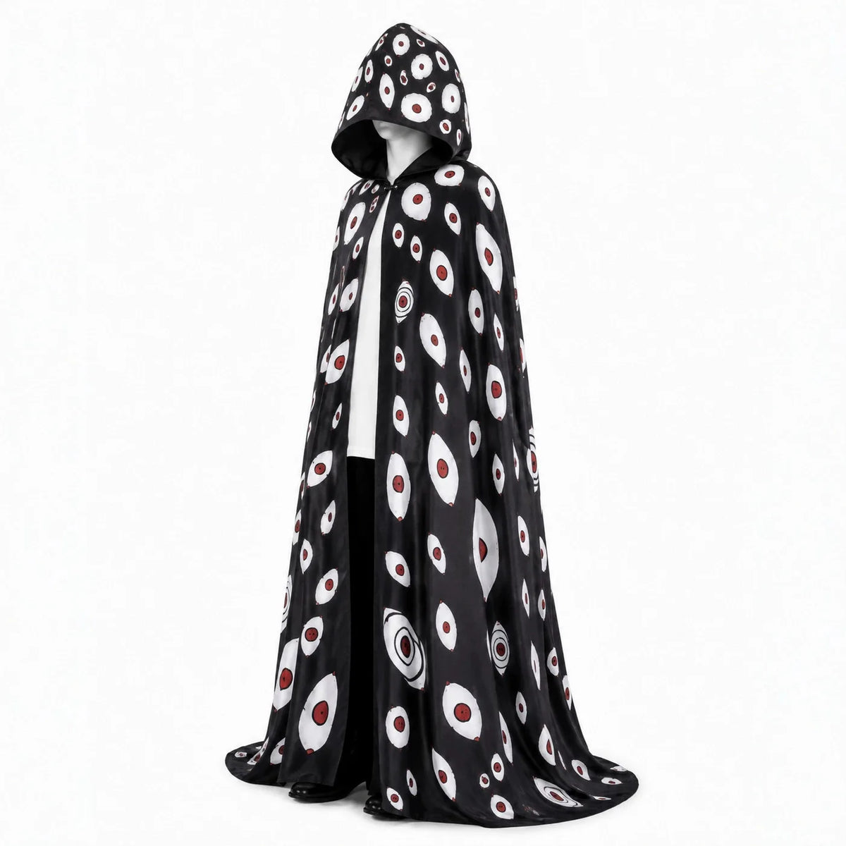 Yhwach BLEACH TYBW Cosplay Cloak featuring a unique design with a hood and eye patterns, perfect for cosplay events.