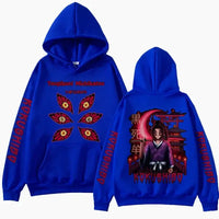 A trendy Demon Slayer Hoodie made of warm fleece, featuring a Harajuku streetwear graphic print for men's and women's autumn fashion.