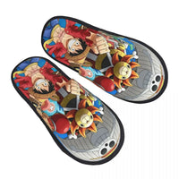 One Piece Luffy Memory Foam House Slippers cozy winter cotton non-skid bedroom slides anime gift