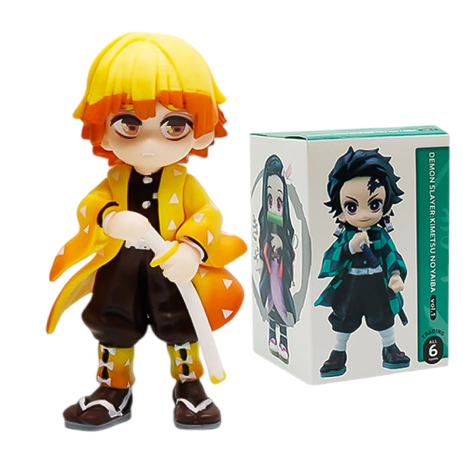 Demon Slayer Tanjiro Nezuko Blind Box PVC Figure Bandai 10cm statue ornament birthday Christmas gift