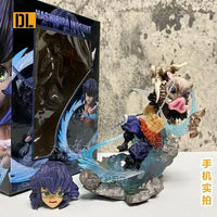 A detailed G5 Robot style Inosuke Action Figure featuring Mecha armor design and dual jagged swords for Demon Slayer collection.