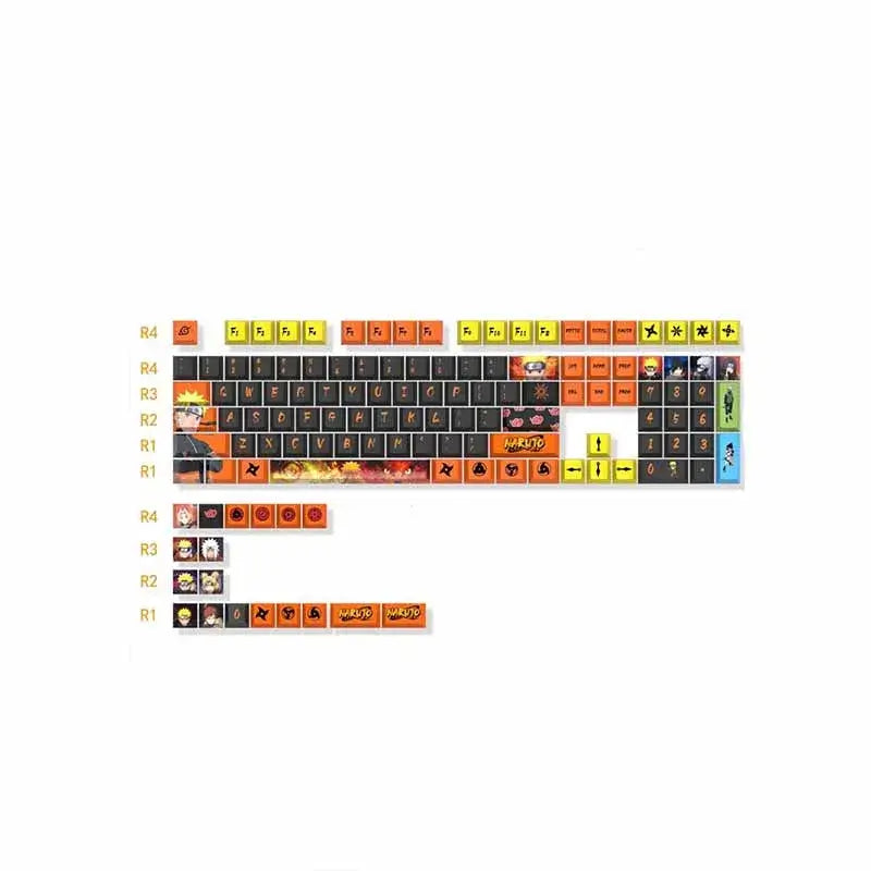 Naruto Uzumaki Translucent Mechanical Keyboard Keycap Bandai PBT PC gradient OEM holiday gift