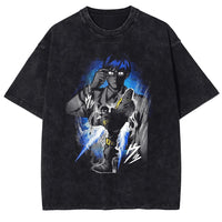 Kirishima Eijiro Washed T-Shirt featuring bold manga character design in black with colorful artwork.