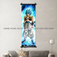 High-definition Dragon Ball Posters hanging scroll wall art featuring Son Goku, Vegeta, and Frieza printed on canvas for home decor.