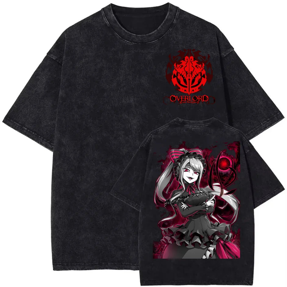 Albedo Shalltear Overlord Washed Oversized T-Shirt Cotton Tee