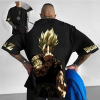 Dragon Ball Vegeta Harajuku Oversized Anime T-Shirt retro street unisex loose summer top 2025