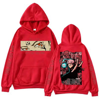 Itadori Hoodie Jujutsu Kaisen Harajuku Pullover fleece-lined polyester long sleeve hooded sweatshirt unisex Yuji Itadori design front view