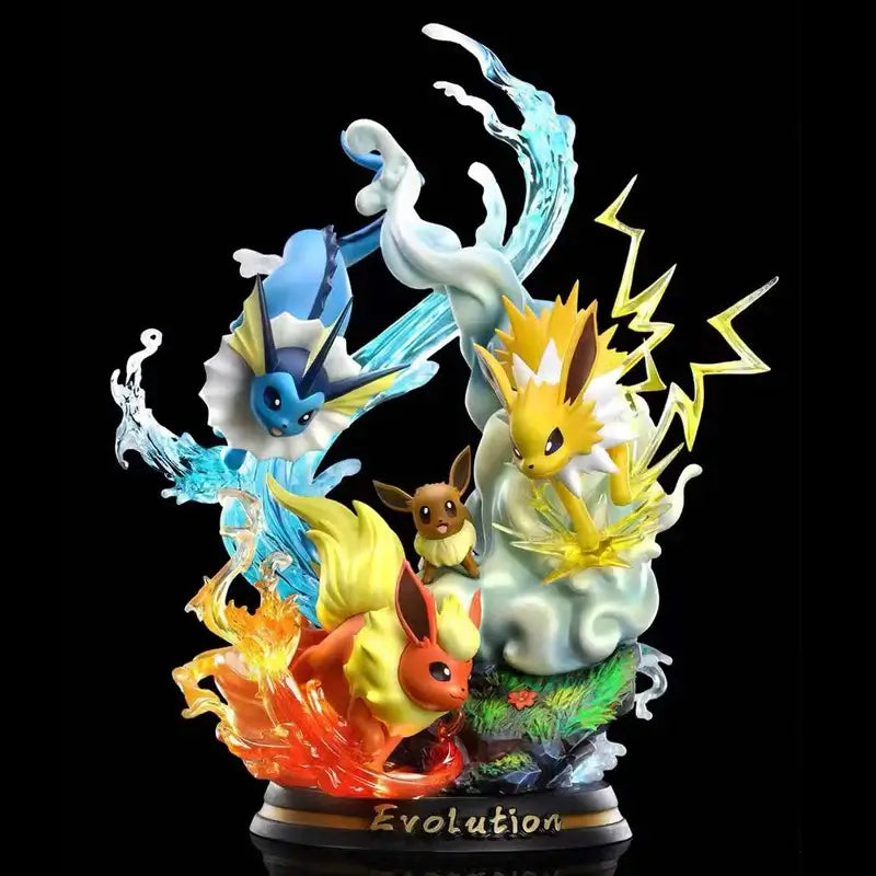 Detailed Pokemon Anime Figures made of PVC, featuring luminous Charizard, Gengar, and Eevee designs for collectors and home decoration.