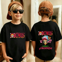 One Piece Kids T-Shirt Anime Luffy Zoro Chopper short sleeve cotton summer tee boys girls ages 7-13